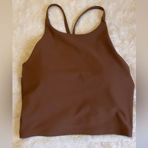 Cropped sports top with built in bra